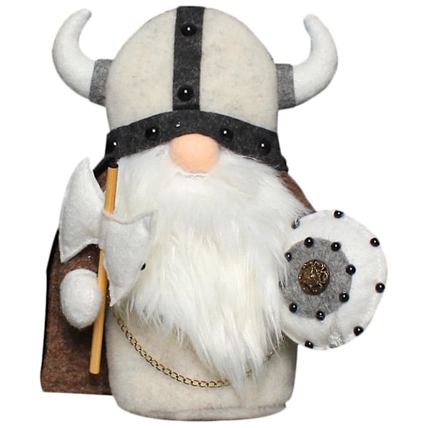 Viking Knight Gnome Doll Creative Dwarf Doll Festival Home Doll Decoration(white)