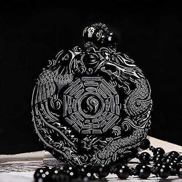 Luonnollinen hallinto obsidiaani lohikäärme Phoenix kaulakoru 1kpl