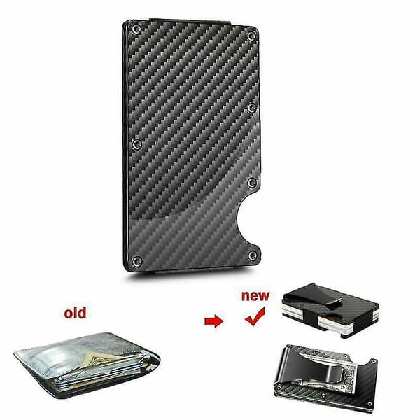 RFID Blocking Carbon Fiber Minimalist Ridge Wallet for Men