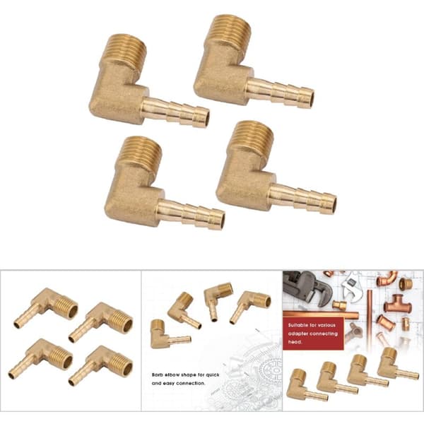 4 kpl Messinki Uroskyynärpää Puutarhaletkun Liitin G1/4\" 6mm