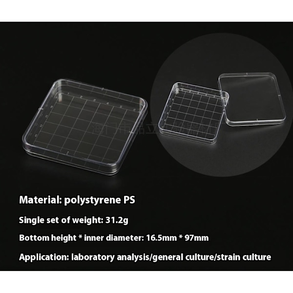 10 kpl läpinäkyviä astioita kannella 10*10cm, Petri-maljat Kudosviljelylevy Kulttuuri Petri-maljat koulutiedeprojekteihin