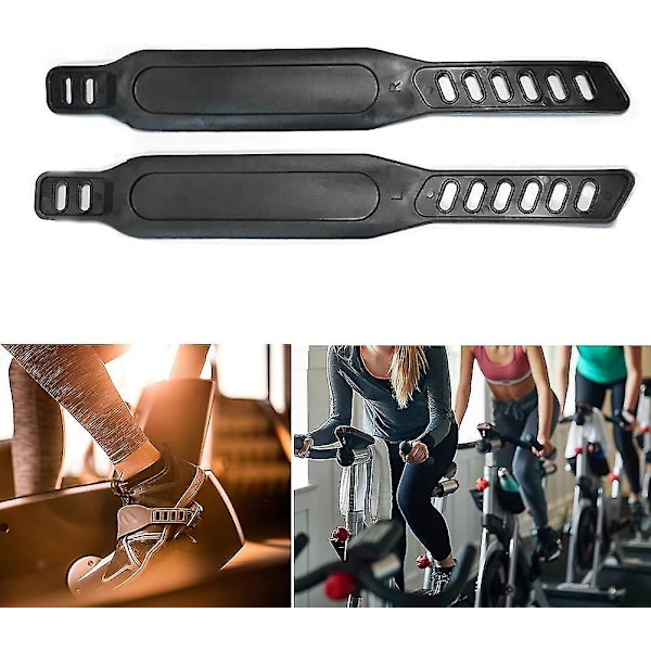 1 Par Sykkelpedalstropper for Trening, Heavy Duty Justerbar Lengde Universal Pedalstropp for Spinning Sykkel Hjemmetrening