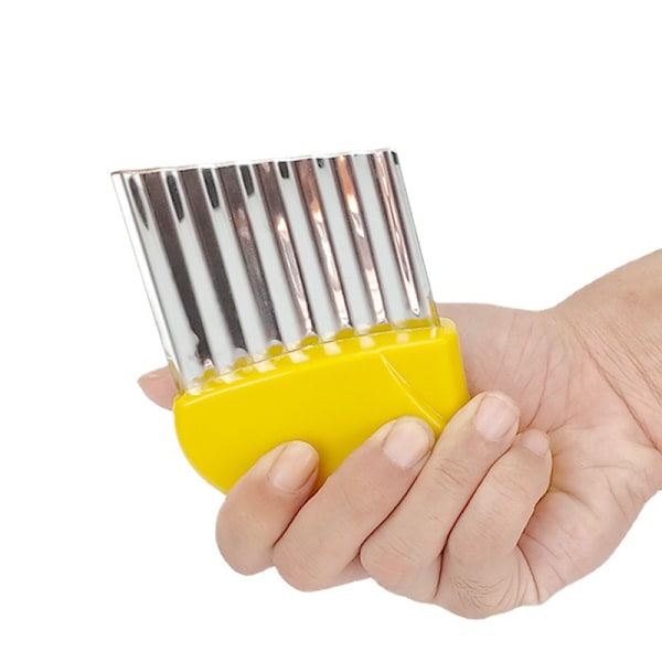 Rostfritt Stål Potatis Morot Chip Grönsak Crinkle Wavy Chopper Cutter Pommes Frites Slicer 2Pack/Set