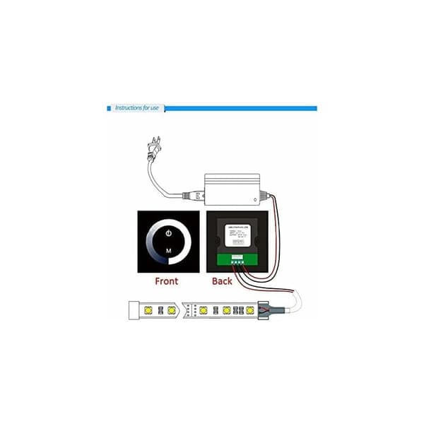 Dimbar Lampe, Dimbar LED Touch Panel, Monokrom Dimming Veggbryterkontroller, DC 12V-24V Stille Touch Panel LED Strip Lys med Manual
