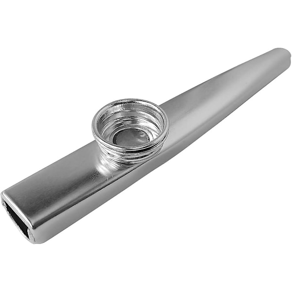 Kazoo-instrument i sølvfarget aluminiumlegering med 3 membraner - perfekt til fest, gave og instrumental akkompagnement