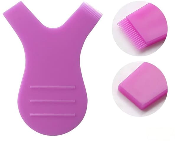 20-pakning Y-formede øyenvippeløftkammer, vippeseparatorbørster i plast for vippeextensions, salongbruk, lilla, 4,5 x 3,3 cm