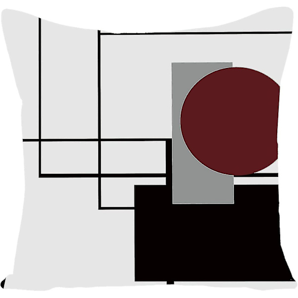 Musta viini punainen geometrinen koristetyynynpäälliset 4 kpl 18 x 18 moderni geometrinen harmaa musta ja punainen ruudukko raita sisustus epäsäännöllinen piilotetulla