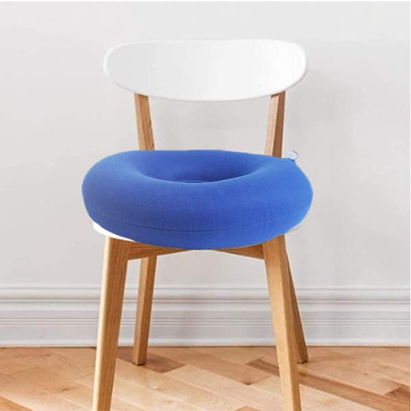 (blå) Recliner-puter for eldre, 14x14 tommers stolputerdesign, myk tuftet dobbeltlags boostersete Recliner-risere