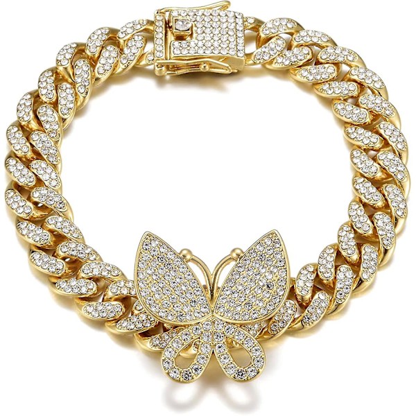 Sommerfugl Cubansk Armbånd 8 Tommer Miami Cubansk Link Armbånd Micro Pave Iced
