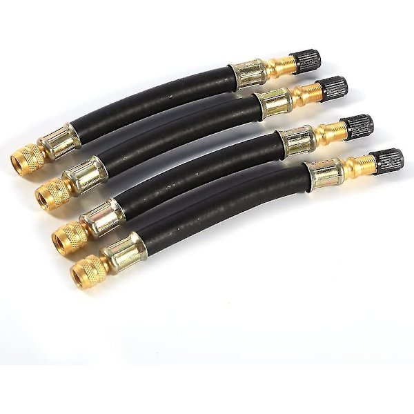 4 st flexibla däckventilförlängningar lastbil/buss transitadapter 140 mm med 2 klämmor