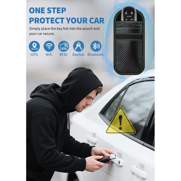 Nyckelring Skyddsfodral, 2-pack, RFID Signalblockerande Nyckelring Skyddsväska, Bilstöldskyddsbur