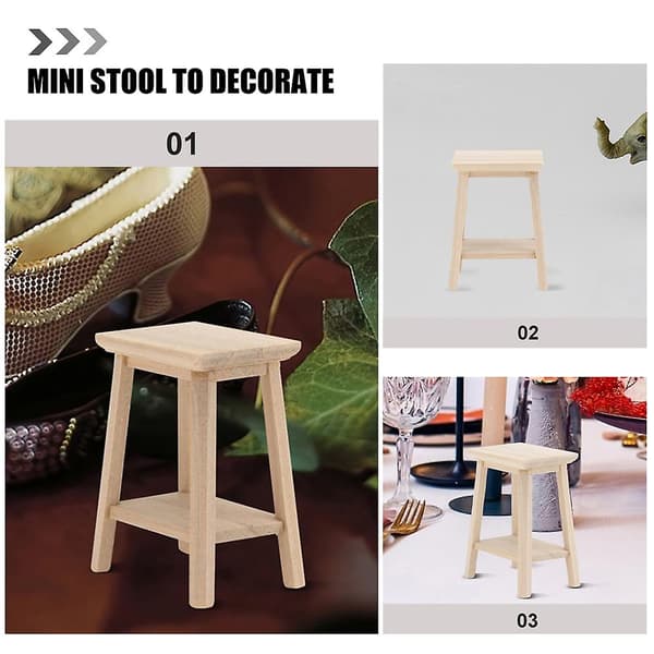 3 st dockhus mini möbler liten träpall modell trädisplay mini pall dockhus tillbehör