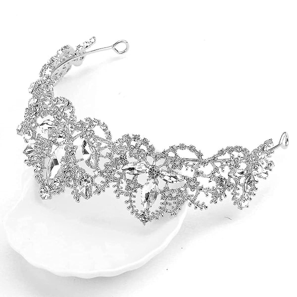 Zirkon Tiara Kobber Zirkon Tiaraer Brudekrone Bryllup Hår Tilbehør Tiara Rhinestone Kroner