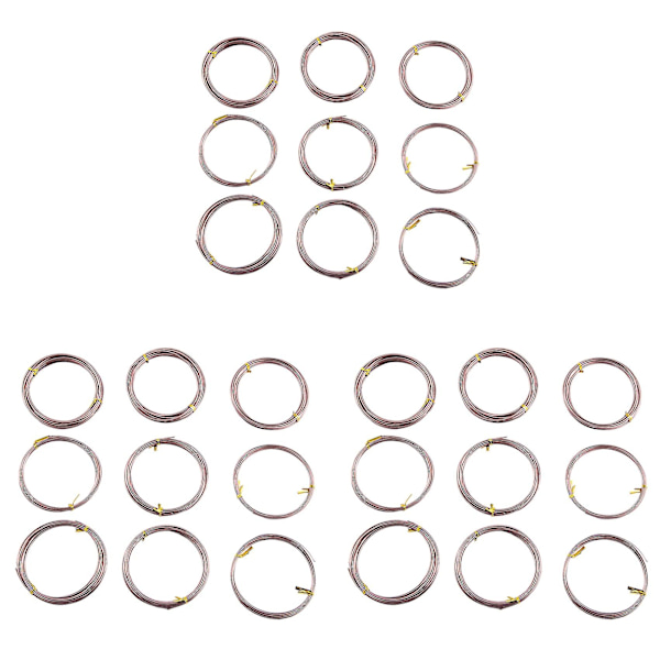 27 rullaa bonsailankaa anodisoitua alumiinibonsaiharjoituslankaa 3 koossa (1,0 mm, 1,5 mm, 2,0 mm),