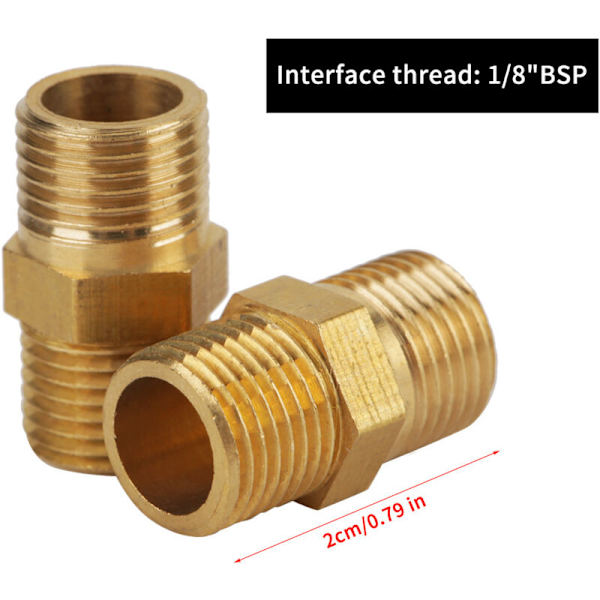 20 stk. Gevind Hex Nippel Rørfitting 1/8 BSP til 1/8 BSP Rørfitting Messing Tap Connector