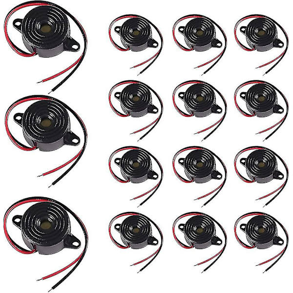 (15 stk. dc3v 6v 9v 12v 24v elektronisk summer. 85db. Summer. Aktiv Piezo