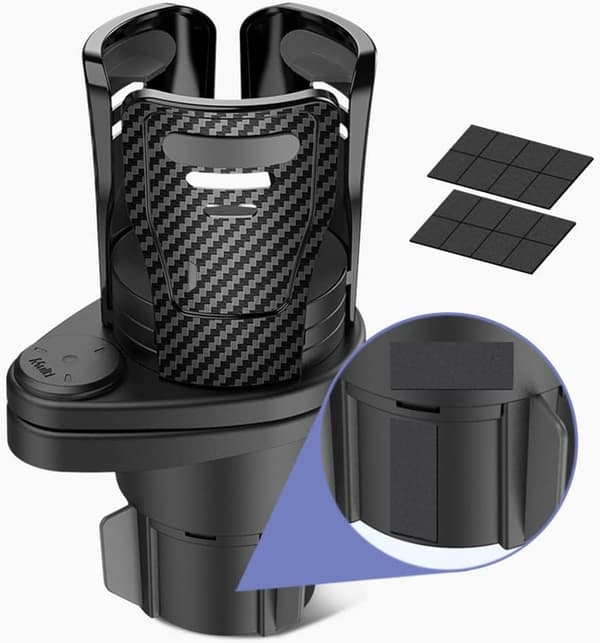 Bilkoppholder Ekspander, 2 i 1 Dobbel Koppholder Ekspander Adapter for Bil, Multifunksjonell Auto Drikkeholder