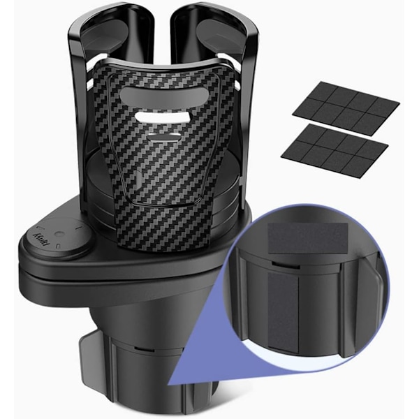 Bilkoppshållare Expander, 2 i 1 Dubbel Kopphållare Extender Adapter för Bil, Multifunktionell Auto Dryckeshållare