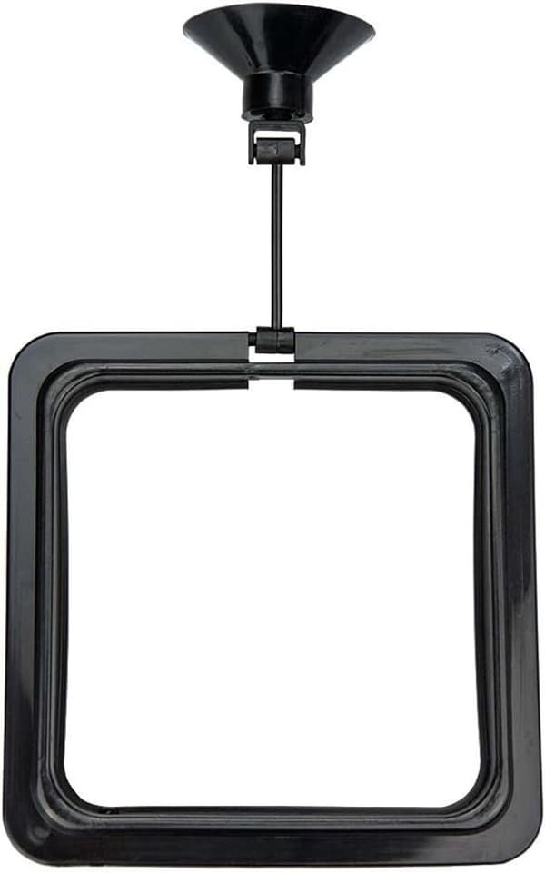 Rund foderring för akvarium med sugpropp, flytande matstation håller fodret på plats, svart plast, 7,5 cm diameter