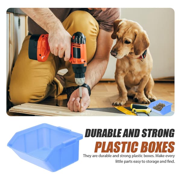 6 stk. Plast Nesting Hyldekasse Bokse Nesting Hylde Opbevaringsbokse Hardware Bokse