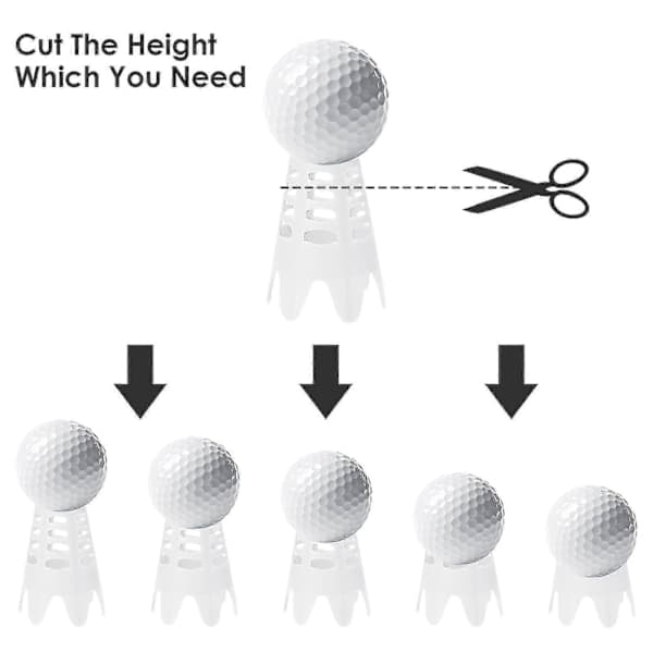 Plastic Golf Tees for Home Simulator, Golf Tees for Outdoor and Indoor Use, Simulator Training, Practice Mat, Golf Tees-ZZY White White