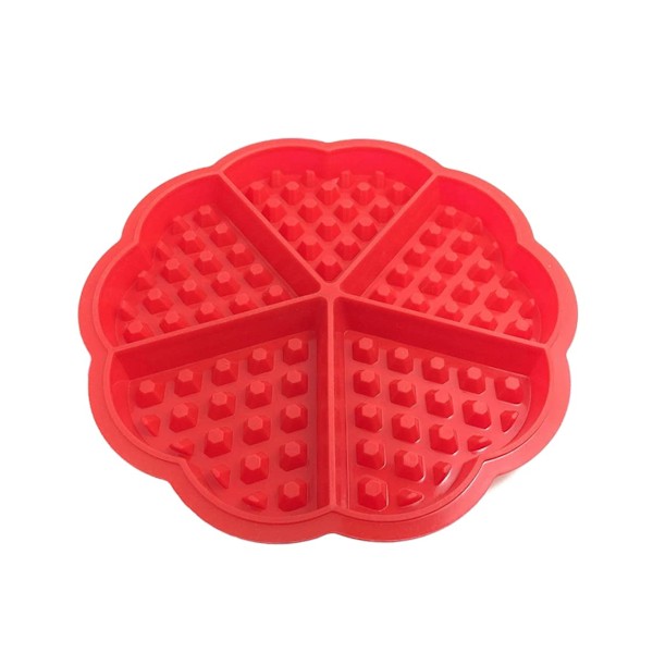 1PC Cavity Waffle Silicone Molds Baking Mould Pan DIY Bakeware Tool Nonstick Reusable Kitchen Baking Tool Red