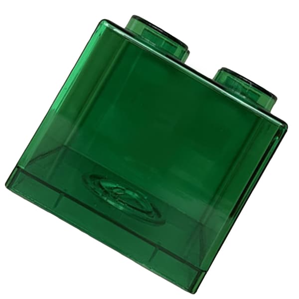 Transparent Spargris 8.9x9.2cm - Rektangulär Byggnadsformad Pengabox Grön