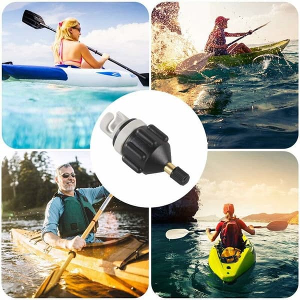 Sup-adapter til kompressorluftpumpe - Sort - Standardventiladapter til kano, kajak, paddleboard og oppustelig båd