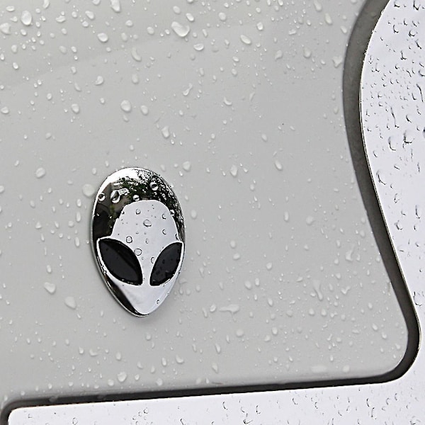 Metall Alien Head Badge Sticker, Bil Metall Personlig Alien Sticker Dekal Kroppsdekal 3d Bakre Dekal Astronaut Personlig Sticker Metall Dekalfarger