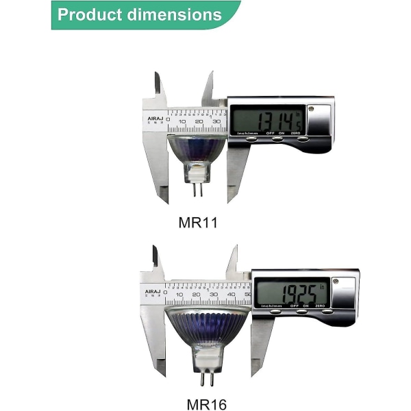 Mr11 Halogenpærer (pakke med 12), Gu5.3 Halogenlampe 12v 35w, Mr11 Gu5.3 Pære Glassdeksel Til Taklampe, 2 Pin Halogenpære 2700k Varm Hvit