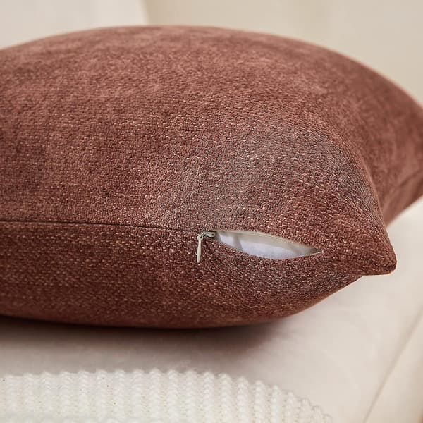 Winter Campaign, Pillowcase 18x18 inch Set of 2 Clay Rust Decorative Throw Pillow Covers Square Decorative Cushion Covers