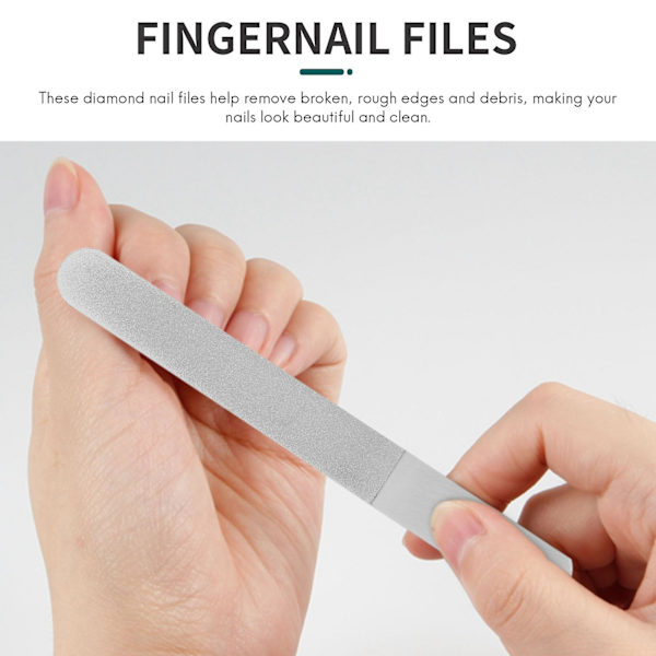 6 st rostfria nagelfilar dubbelsidiga diamant nagelfilar metall nagelfil manikyrfil för