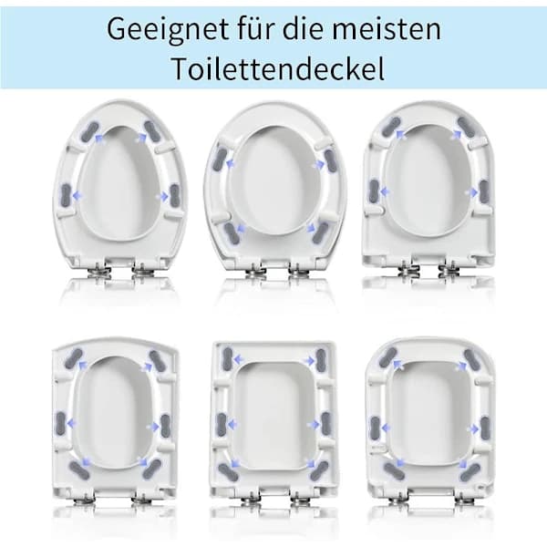 8-pack toalettsitsbuffertar, starka självhäftande ABS TPE brusreducerande buffertar för hem, hotell, sjukhus, vit