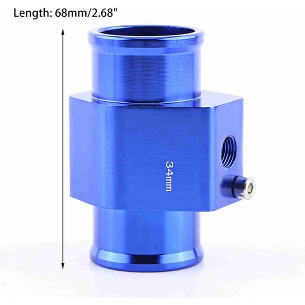 Universal Metall Bil Vanntemperatursensor Rør Adapter Blå 34mm