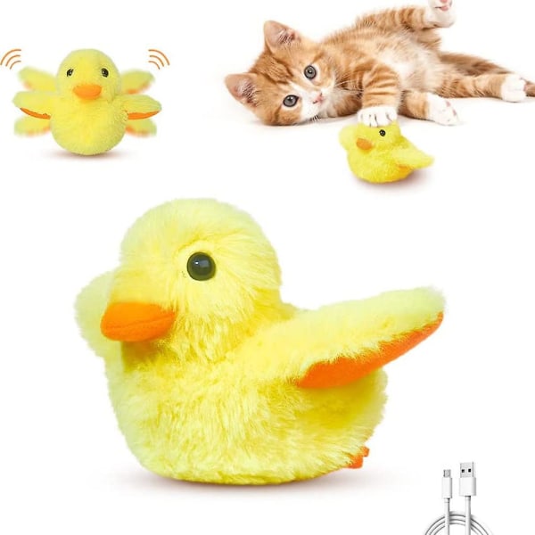 Cat Toy,cat Toys Rechargeable Flapping Duck, Beating Wings Cat Kicker Catnip Toys, Touch Activated Kitten Toy Plush Interactive Cat Exercise Toys