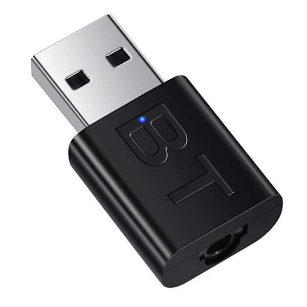 4 i 1 trådløs Bluetooth Aux-adapter Bluetooth 5.3 Billadapter Mottaker Sender USB til 3,5 mm Jack Musikk Mikrofon Håndfri Adapter