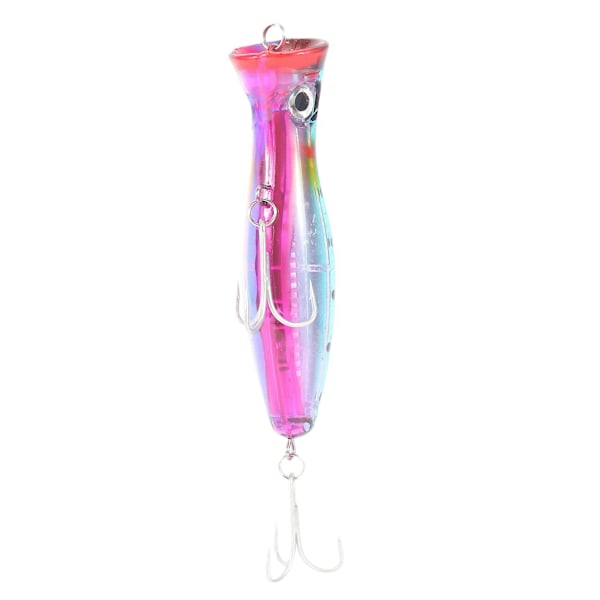 2 st Popper Fiske 3d Med Trekrok 12cm 42g Topwater Hård Bete Mjuk Isca Artificiell Fiske L