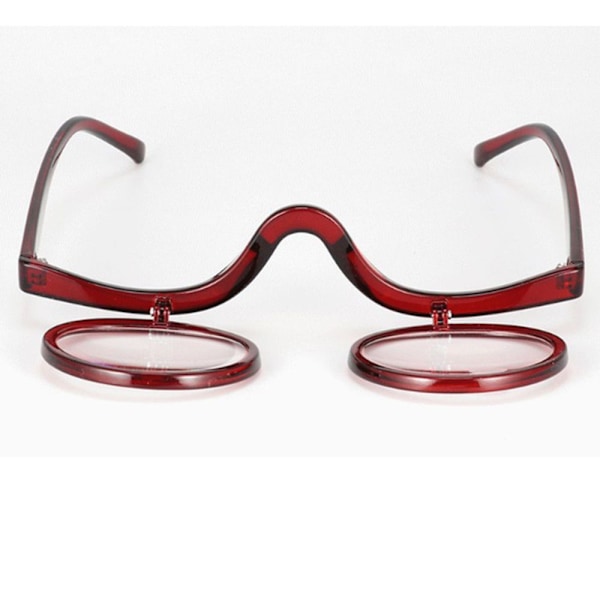 Roterende Forstørrelsesglas Makeup Briller Læsebriller +1.0~+4.0 sort black strength 1.0