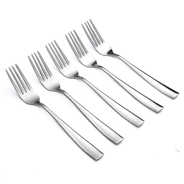 Rustfritt stål middags-/salatgafler, 10-delt sett, matvarekvalitet rustfritt stål middagsgafler, oppvaskmaskinsikker