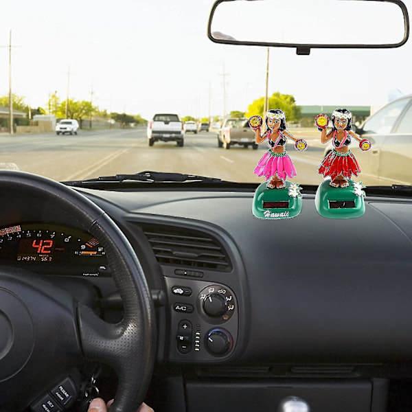 Solfjäderdriven Hula-flicka Dashboard Dockor Sol Dansare Figurer Bil Hula-flicka Dashboard Bil Dashboard Dansande Figur Hawaiiansk Hula Leksak Skakande Huvud Dans