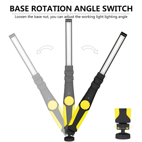 Gul nødlys Foldbar tynd lys genopladelig arbejdslampe kan oplades fra USB-stik (375 * 40 mm)
