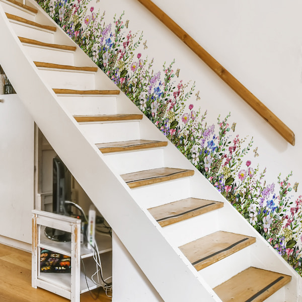 Väggdekorationer med blommor, glasfönsterdekaler, självhäftande väggdekorationer för vardagsrum och sovrum