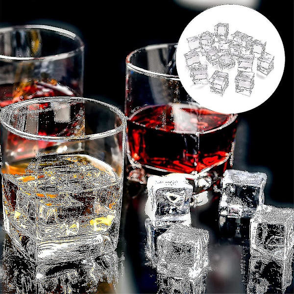 Akryl isbiter, klare falske isbiter for bardekorasjon, vasefyllere, fotorekvisita, kunst og håndverk (2*2 cm) Z