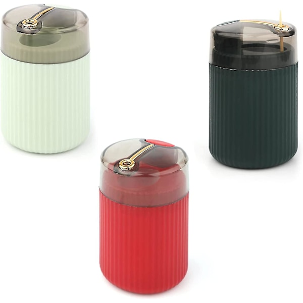 3 st automatiska tandpetare dispenser, Pp+abs tandpetare hållare dispenser för kök (3 färger)