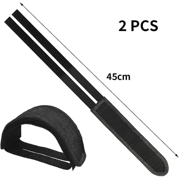 1 par cykelpedalstropper Nylon pedalstropper stropper tåclips pedal til cykling fast gear cykel (sort)