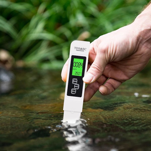 TDS-mätare för dricksvatten, 3-i-1 digital vattenkvalitetstestare, EC-mätare för dricksvatten, pool, akvarium, fiskdamm, swimmingpool