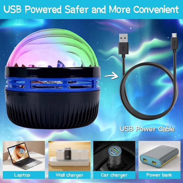 2-in-1 Aurora and Ocean Wave Projector, RGB Dimmable LED Projection Lamp with 7 Lighting Effects, Galaxy Projector Light for Kids