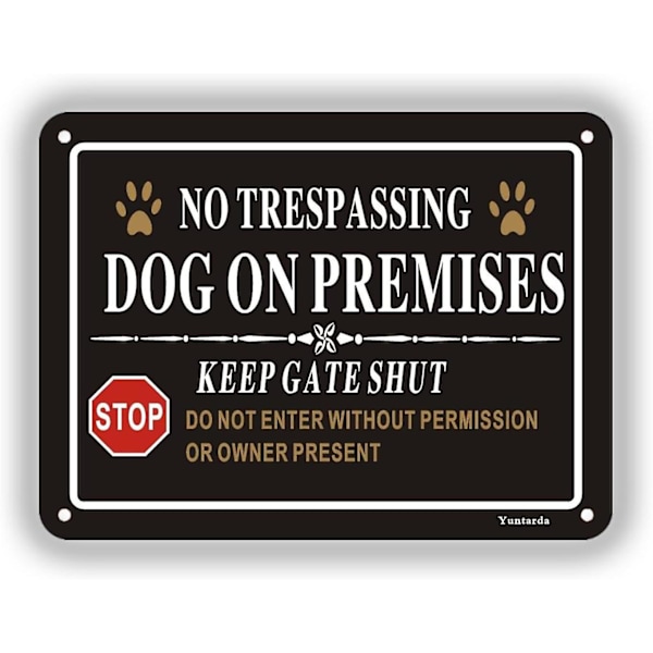 Beware Of Dog Sign - Aluminum Yard Sign For Gate Safety