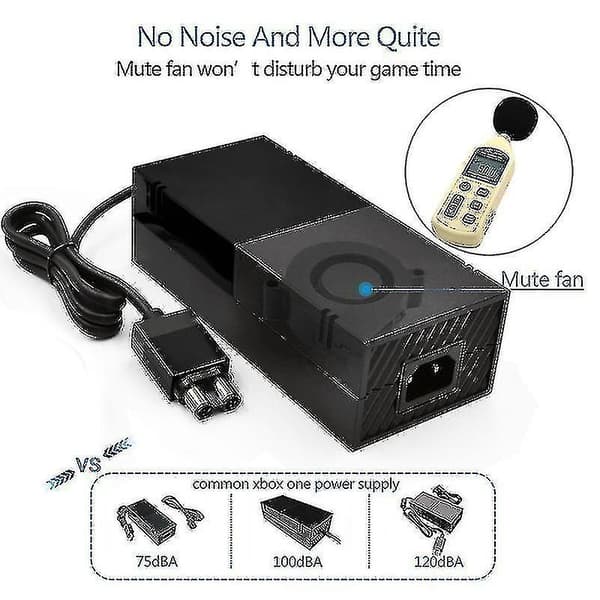 Xbox One AC Adapter, Erstatningsstrømforsyning, 100-240V Spenning, AC Kabel