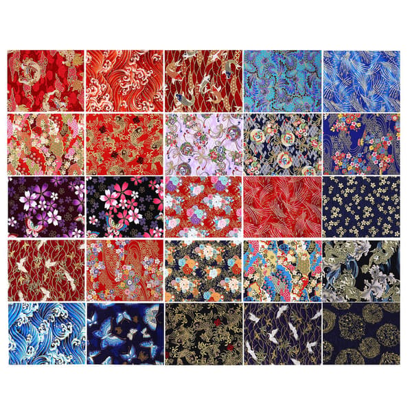 25 ark DIY håndværk syning bomuldsstof patchwork blomster bronzing stof